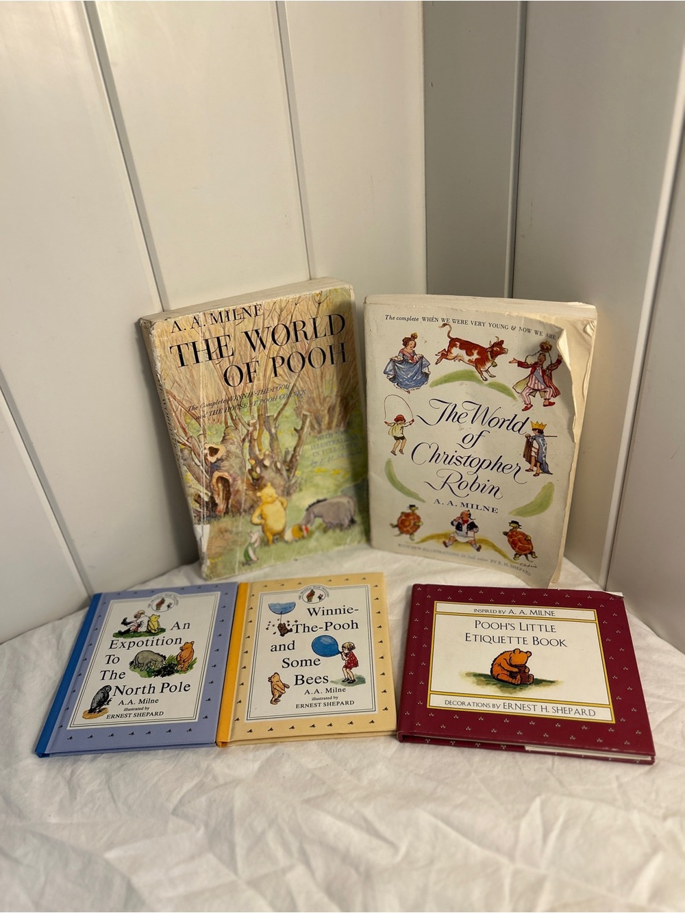 Vintage The World of Christopher Robin and World of Winnie the Pooh 5 Book Lot